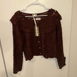 Brown Knit Cardigan Cottagecore Style
